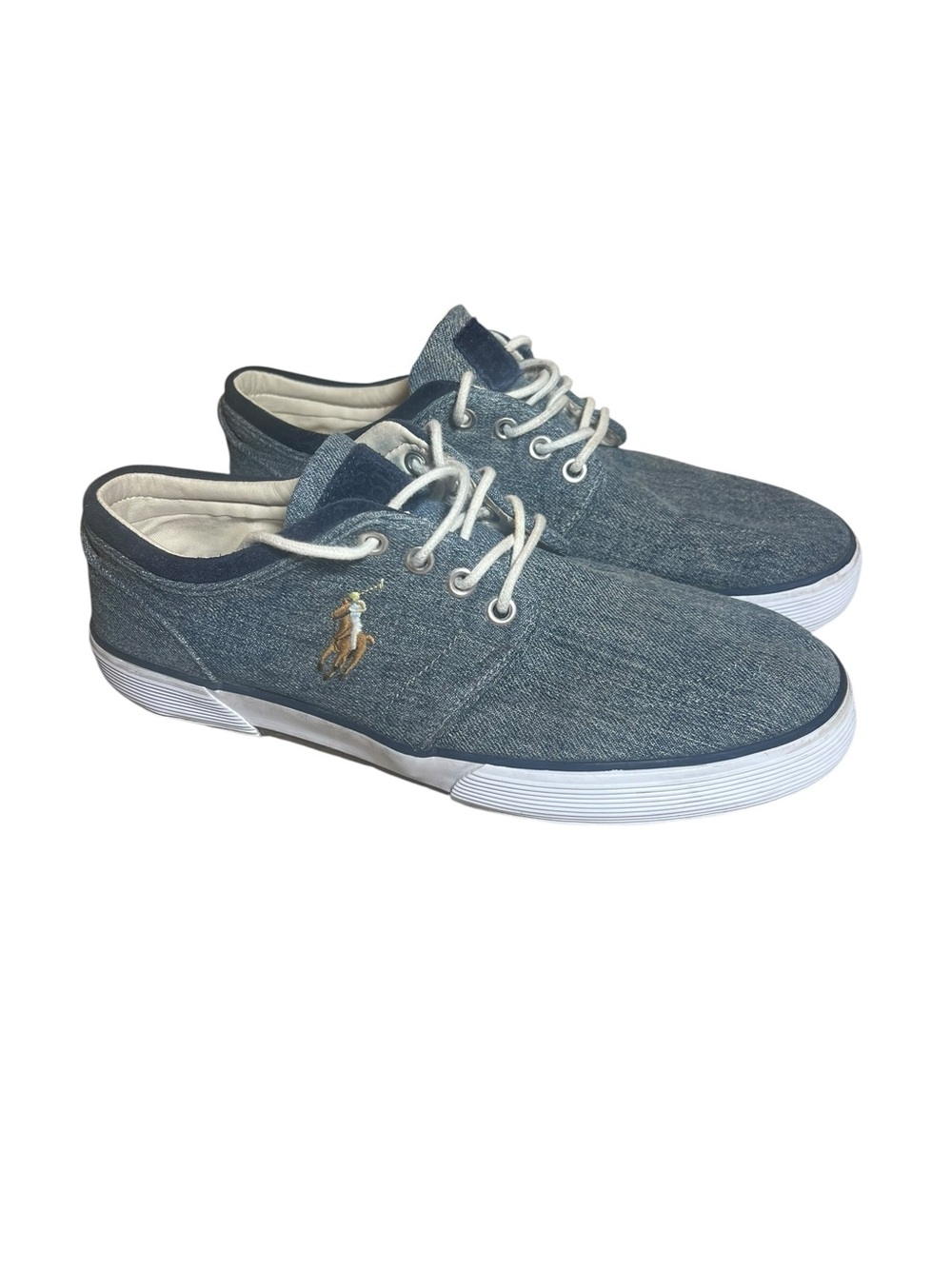 Men’s Polo by Ralph Lauren Navy Denim Lace-Up Sneakers 9D